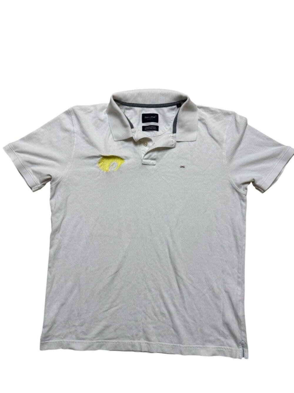 Eden Park Paris Polo Shirt White Pima Cotton Logo Men Large